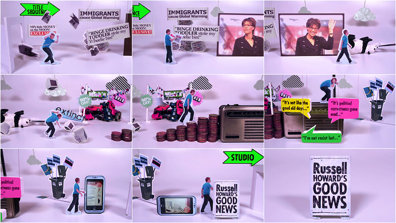 Russell Howard's Good News contact sheet